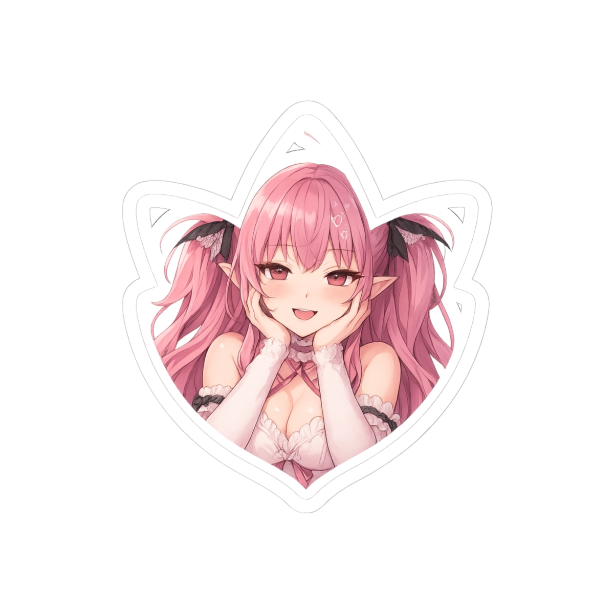 Cute Ironmouse VTuber Leaf Cut Framed Sticker