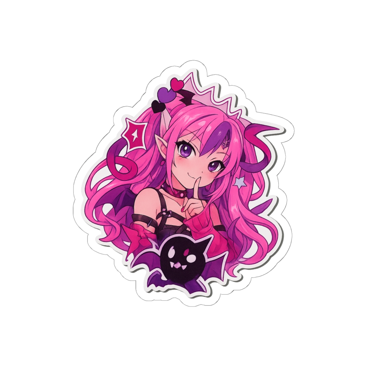 Kawaii Pink-Haired Anime Princess Sticker