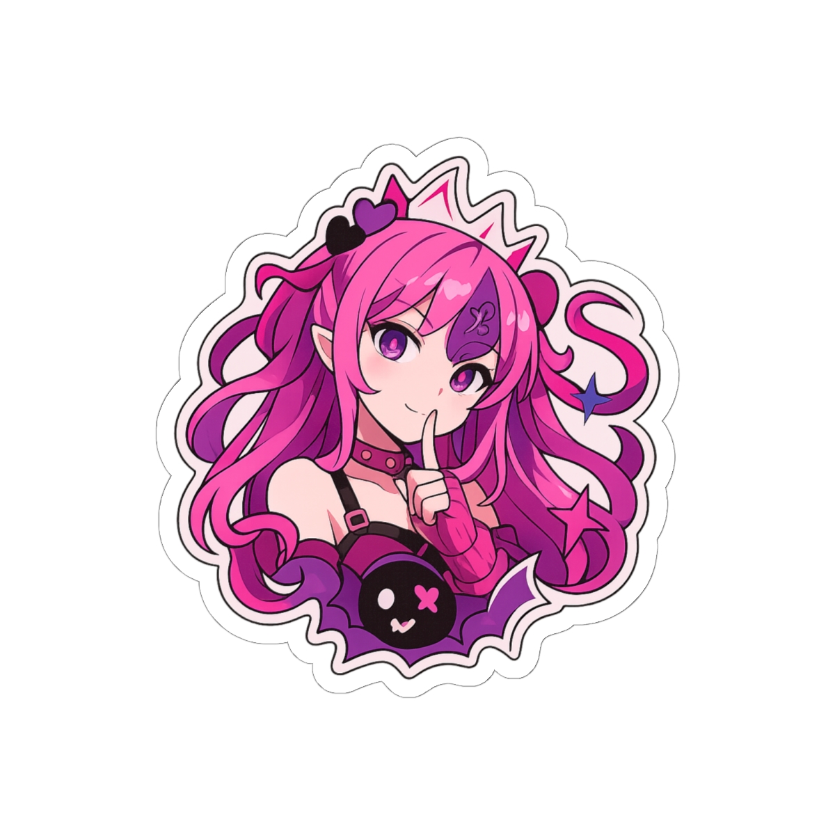 Kawaii Pink-Haired Anime Princess Sticker | Cute Vinyl Decal