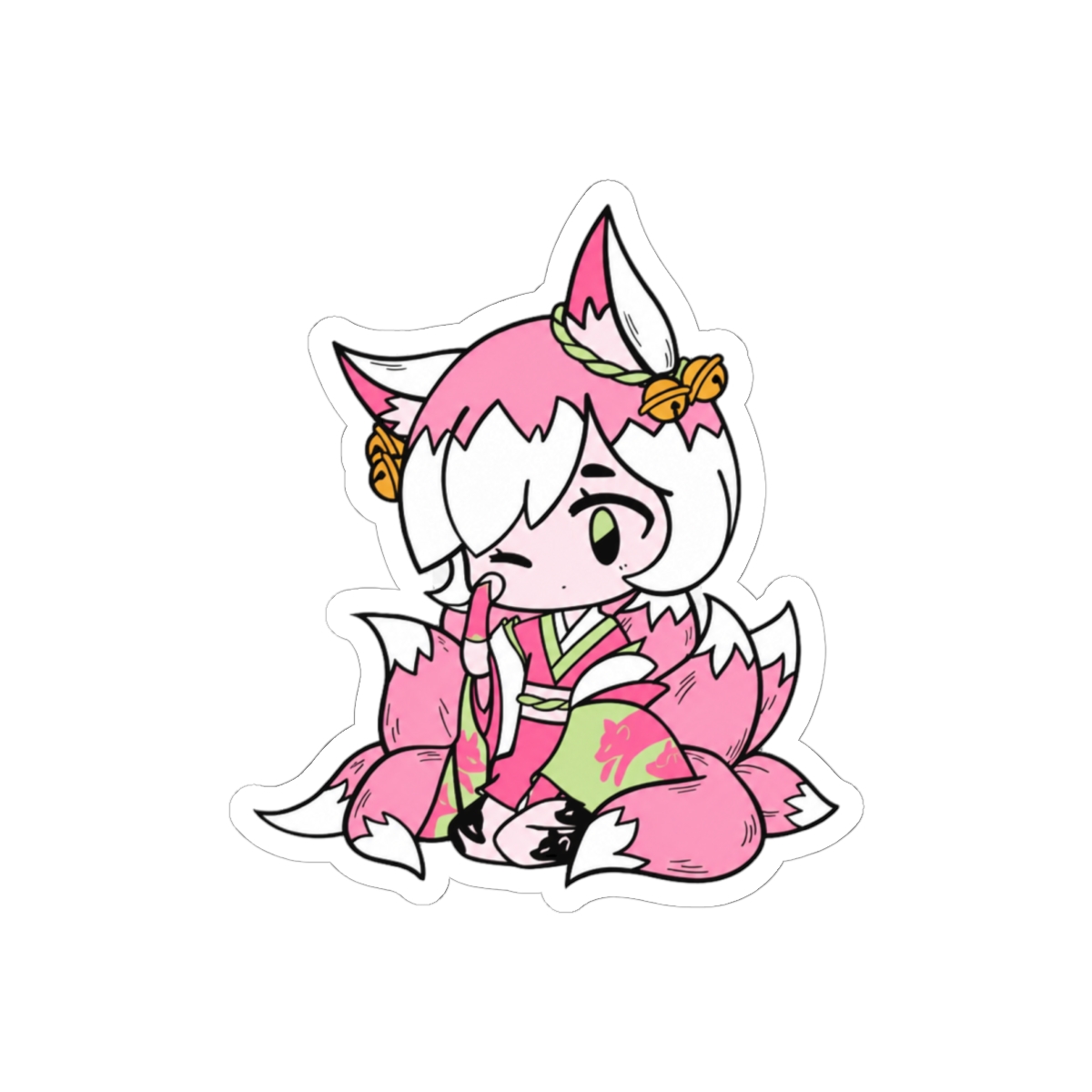 Sakura Kitsune Sticker