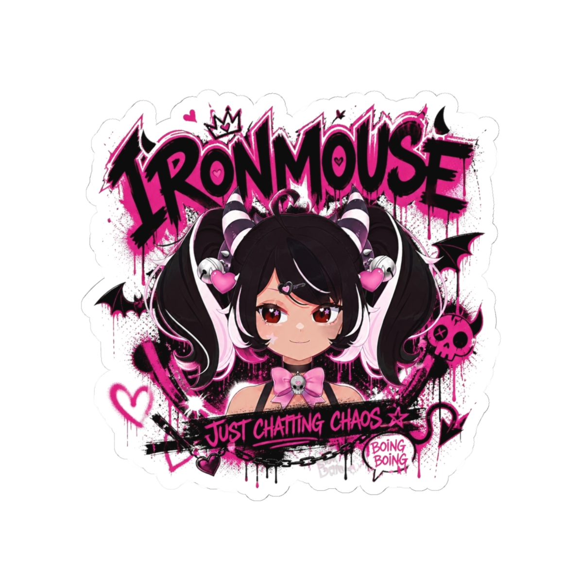 Ironmouse "Boing Boing" Sticker